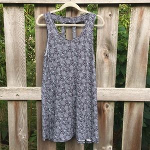 Daisy Fuentes Nightgown Grey Paisley Floral Sz L